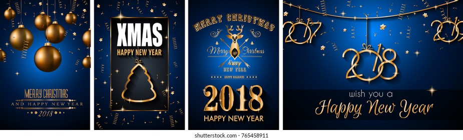 2018 Happy New Year Background for your Seasonal Flyers and Greetings Card or Christmas themed invitations