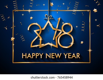 2018 Happy New Year Background for your Seasonal Flyers and Greetings Card or Christmas themed invitations