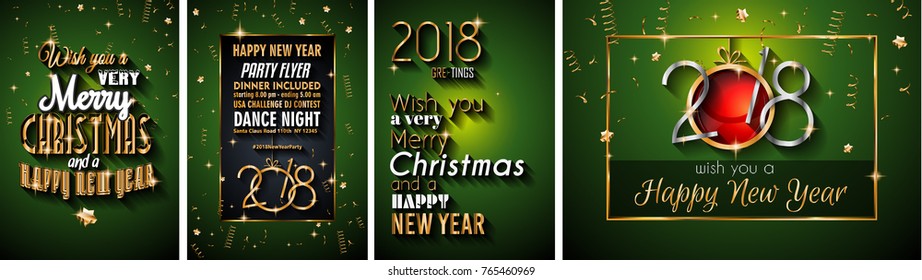 2018 Feliz Año Nuevo fondo para tu tarjeta de volantes y saludos de temporada o invitaciones temáticas de Navidad