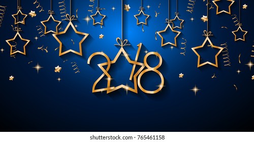 2018 Happy New Year Background for your Seasonal Flyers and Greetings Card or Christmas themed invitations