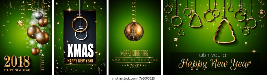 2018 Happy New Year Background for your Seasonal Flyers and Greetings Card or Christmas themed invitations