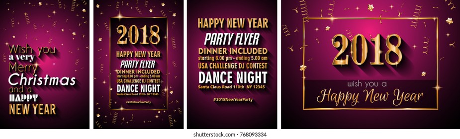 2018 Happy New Year Background for your Seasonal Flyers and Greetings Card or Christmas themed invitations