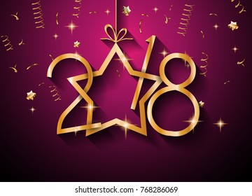 2018 Happy New Year Background for your Seasonal Flyers and Greetings Card or Christmas themed invitations
