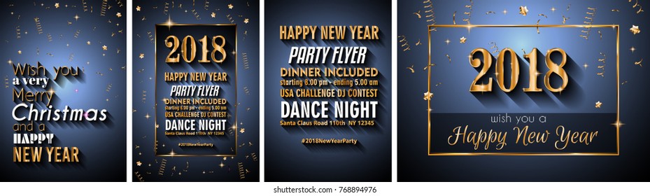 2018 Happy New Year Background for your Seasonal Flyers and Greetings Card or Christmas themed invitations