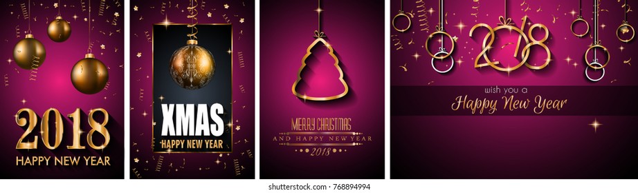 2018 Happy New Year Background for your Seasonal Flyers and Greetings Card or Christmas themed invitations
