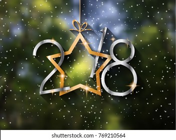 2018 Feliz Año Nuevo fondo para tu tarjeta de volantes y saludos de temporada o invitaciones temáticas de Navidad