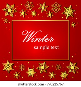 2018 Happy New Year Background for your Seasonal Flyers and Greetings Card or Christmas themed invitations. Vector greeting illustration with golden numbers and snowflake