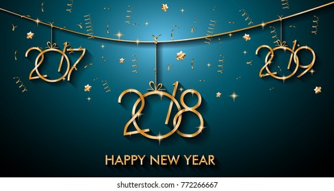 2018 Happy New Year Background for your Seasonal Flyers and Greetings Card or Christmas themed invitations