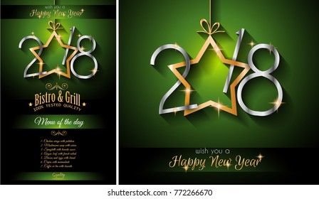 2018 Feliz Año Nuevo fondo para tu tarjeta de volantes y saludos de temporada o invitaciones temáticas de Navidad