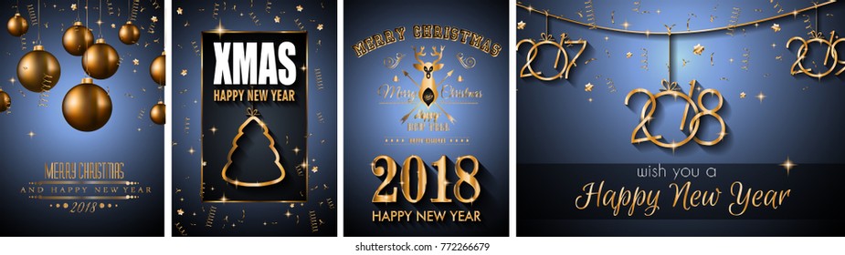 2018 Happy New Year Background for your Seasonal Flyers and Greetings Card or Christmas themed invitations