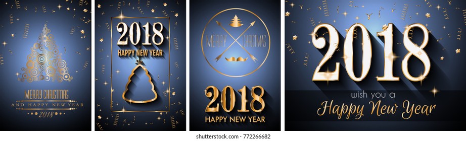 2018 Feliz Año Nuevo fondo para tu tarjeta de volantes y saludos de temporada o invitaciones temáticas de Navidad