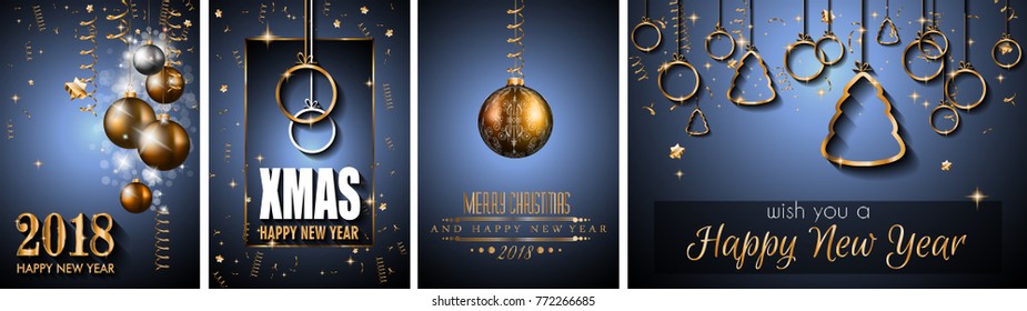 2018 Happy New Year Background for your Seasonal Flyers and Greetings Card or Christmas themed invitations