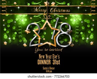 2018 Happy New Year Background for your Seasonal Flyers and Greetings Card or Christmas themed invitations