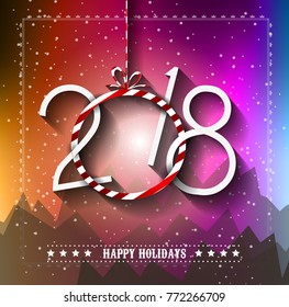 2018 Happy New Year Background for your Seasonal Flyers and Greetings Card or Christmas themed invitations