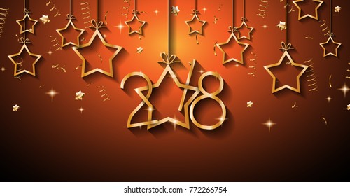 2018 Feliz Año Nuevo fondo para tu tarjeta de volantes y saludos de temporada o invitaciones temáticas de Navidad