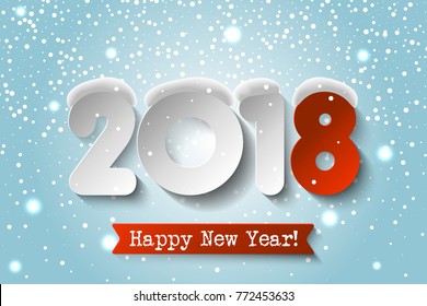 2018 Happy New Year background. Vector New Year fresh design