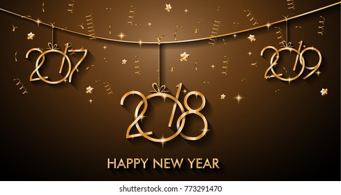 2018 Happy New Year Background for your Seasonal Flyers and Greetings Card or Christmas themed invitations