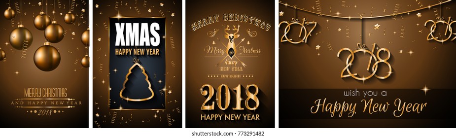 2018 Happy New Year Background for your Seasonal Flyers and Greetings Card or Christmas themed invitations