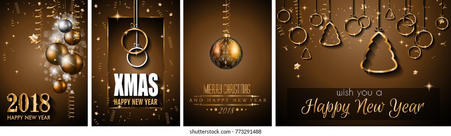 2018 Happy New Year Background for your Seasonal Flyers and Greetings Card or Christmas themed invitations