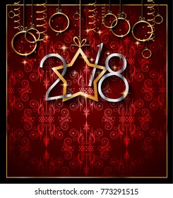 2018 Happy New Year Background for your Seasonal Flyers and Greetings Card or Christmas themed invitations