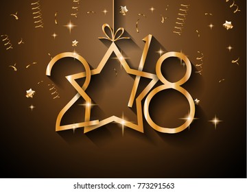 2018 Happy New Year Background for your Seasonal Flyers and Greetings Card or Christmas themed invitations