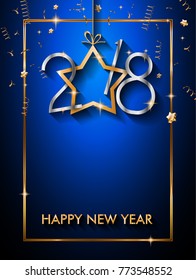 2018 Happy New Year Background for your Seasonal Flyers and Greetings Card or Christmas themed invitations
