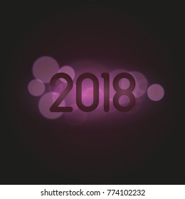 2018 Happy New Year background decorated gold explosion and gold digits. Vector eps10