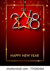 2018 Happy New Year Background for your Seasonal Flyers and Greetings Card or Christmas themed invitations