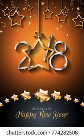 2018 Feliz Año Nuevo fondo para tu tarjeta de volantes y saludos de temporada o invitaciones temáticas de Navidad