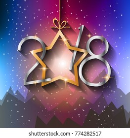 2018 Feliz Año Nuevo fondo para tu tarjeta de volantes y saludos de temporada o invitaciones temáticas de Navidad