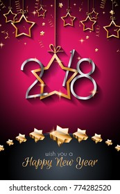 2018 Happy New Year Background for your Seasonal Flyers and Greetings Card or Christmas themed invitations