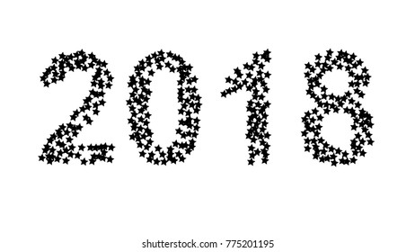 2018 Happy New Year Background. Vector Element for your Design of Calendar, Banner, Poster, Invitation Card