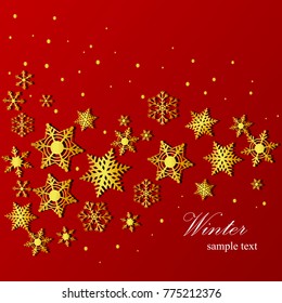 2018 Happy New Year Background for your Seasonal Flyers and Greetings Card or Christmas themed invitations. Vector greeting illustration with golden numbers and snowflake