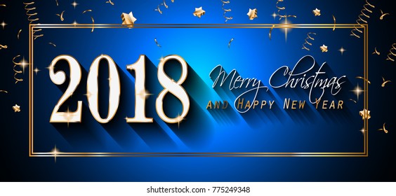 2018 Happy New Year Background for your Seasonal Flyers and Greetings Card or Christmas themed invitations