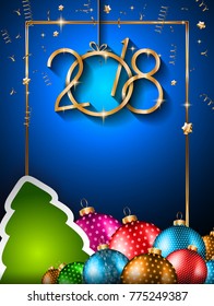 2018 Happy New Year Background for your Seasonal Flyers and Greetings Card or Christmas themed invitations