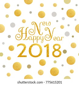 2018 Happy New Year background. Seamless pattern element for cover, print, web, wrapping. Vector illustration
