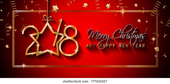 2018 Happy New Year Background for your Seasonal Flyers and Greetings Card or Christmas themed invitations