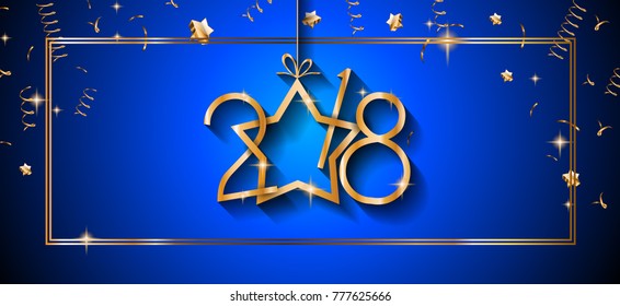 2018 Happy New Year Background for your Seasonal Flyers and Greetings Card or Christmas themed invitations