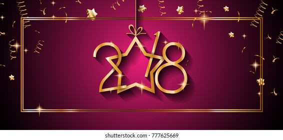 2018 Happy New Year Background for your Seasonal Flyers and Greetings Card or Christmas themed invitations