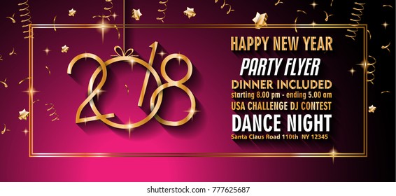2018 Happy New Year Background for your Seasonal Flyers and Greetings Card or Christmas themed invitations