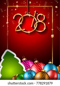 2018 Happy New Year Background for your Seasonal Flyers and Greetings Card or Christmas themed invitations