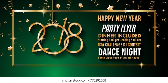 2018 Happy New Year Background for your Seasonal Flyers and Greetings Card or Christmas themed invitations