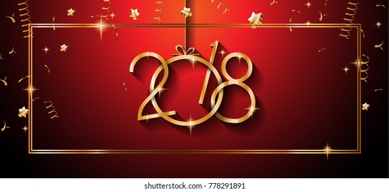 2018 Happy New Year Background for your Seasonal Flyers and Greetings Card or Christmas themed invitations