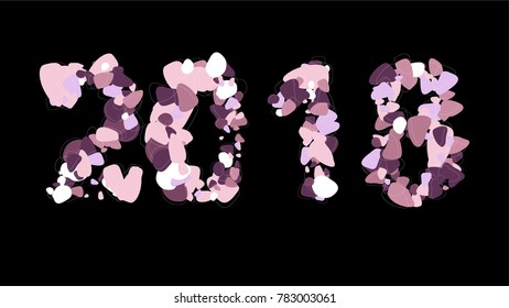2018 Happy New Year Background. Vector Element for your Design of Calendar, Banner, Poster, Invitation Card