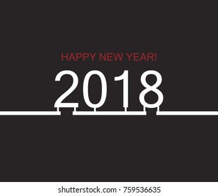 2018 Happy New Year Black background
