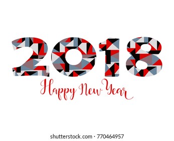 2018 Happy New Year bright background. element for presentations, flyers, leaflets, postcards and posters. Trend in design. Vector illustration EPS10