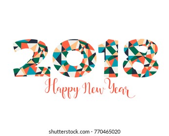 2018 Happy New Year bright background. element for presentations, flyers, leaflets, postcards and posters. Trend in design. Vector illustration EPS10