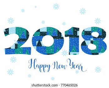 2018 Happy New Year bright background. element for presentations, flyers, leaflets, postcards and posters. Trend in design. Vector illustration EPS10