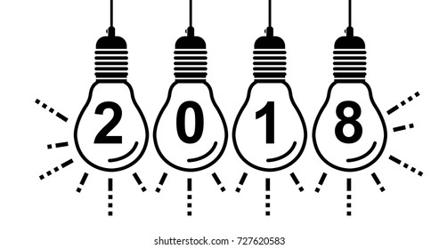 2018 Happy new year bulbs 