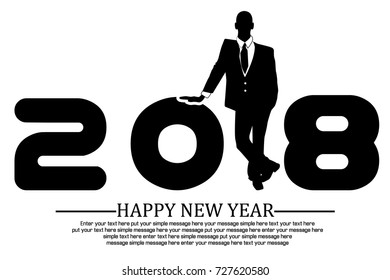 2018 happy new year businessman